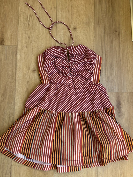 By Anthropologie Dresses & Skirts - Emily Halter Mini Dress Stripped Summer Boho Size Medium Anthropologie